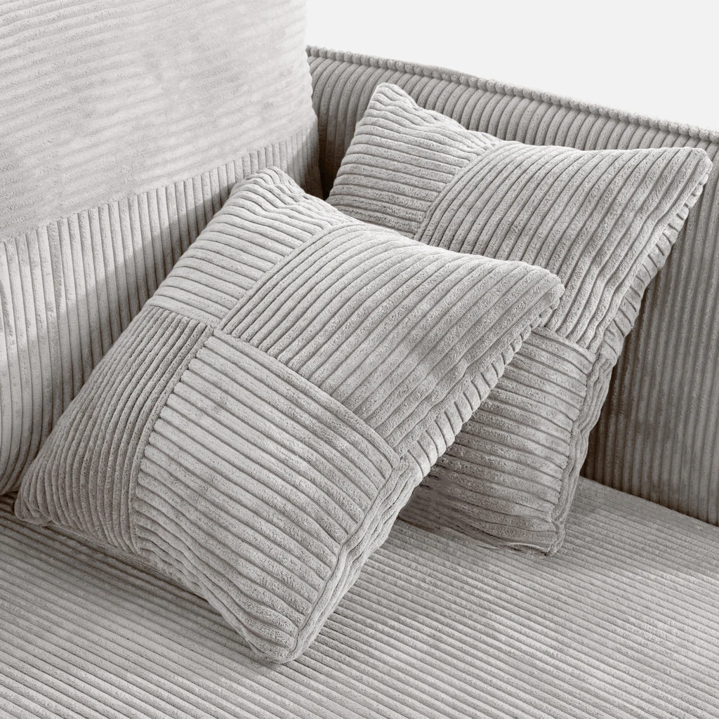 Rozkládací rohová sedačka s polštáři RAGUS světle šedá