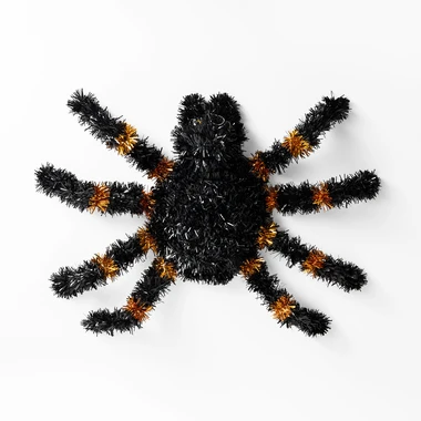 Dekorace PAVOUK černo-oranžový 45 cm