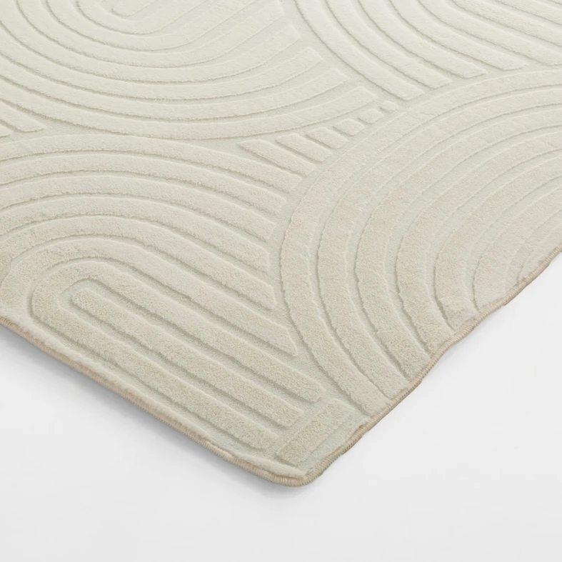 Koberec geometrický MALAGA 3D krémový, 160x230 cm