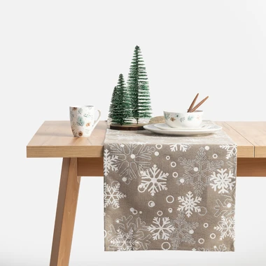 Běhoun se sněhové vločky šedý VINTRO 40x120 cm