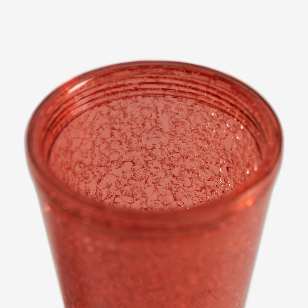 Kubek plastikowy ze słomką czerwony 500 ml