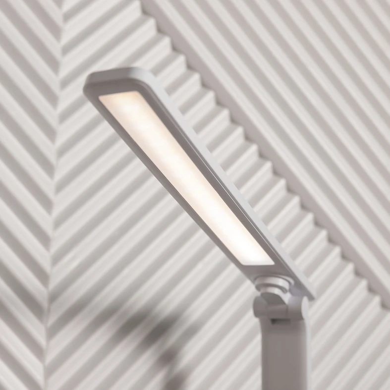 Lampa biurkowa LED okrągła podstawa biała