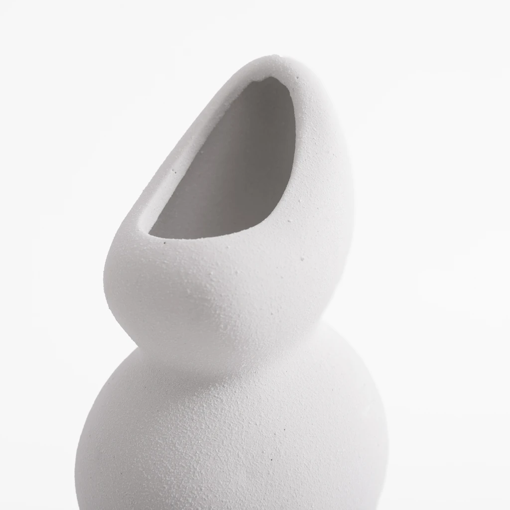 Bílá váza sněhulák 24,2 cm