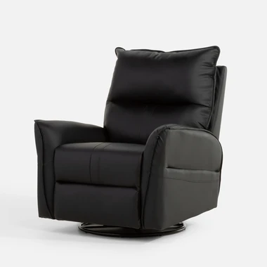 Otočné relaxační křeslo GRUZIO černá ekokůže