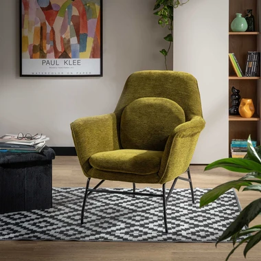 Olivově zelené křeslo MARENNO