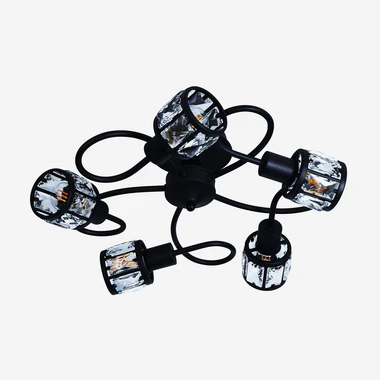 Černé stropní svítidlo MALTA 5