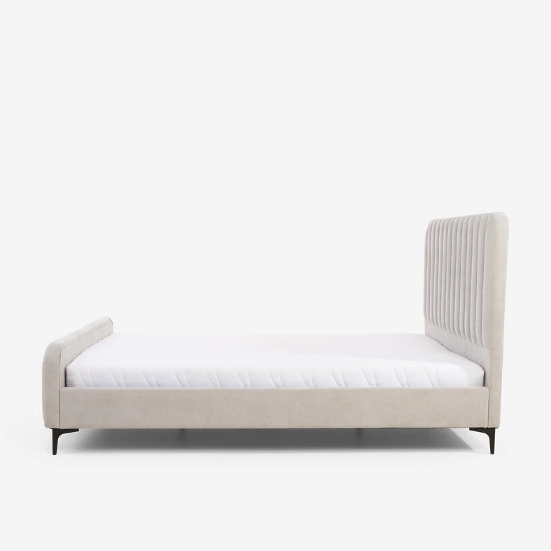 Čalouněná postel v popelavém odstínu KELLY 160x200 cm