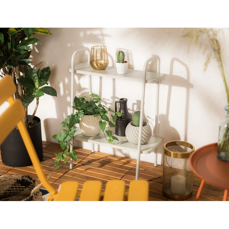 Světle šedý kovový stojan na květiny PEONY