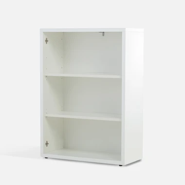 Nízká knihovna DISEGNO WHITE OFFICE bílý lesk