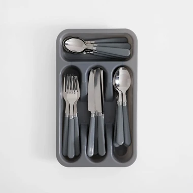 Sada šedých příborů LORTIS 24 dílů
