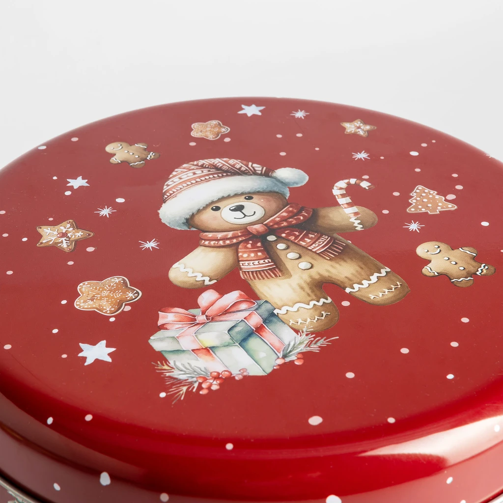 Sada 2 plechových dóz s motivem vánočního stromečku MIX 20 cm