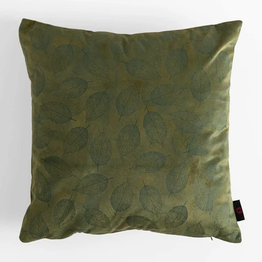 Zelený povlak na polštář s listy AURIR 45x45 cm