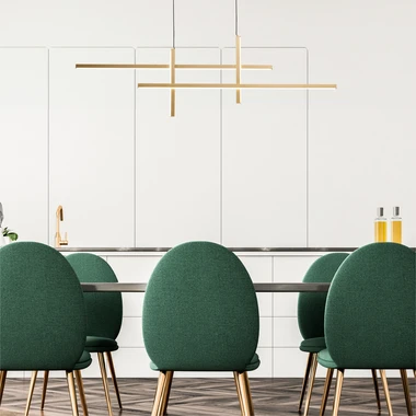 Černo-zlaté závěsné LED svítidlo EDGE