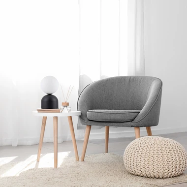 Stolní lampa stínidlo koule černý podstavec MIKI