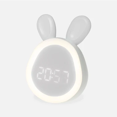 Bílý budík s LED displejem MARY'S ZAJÍČEK