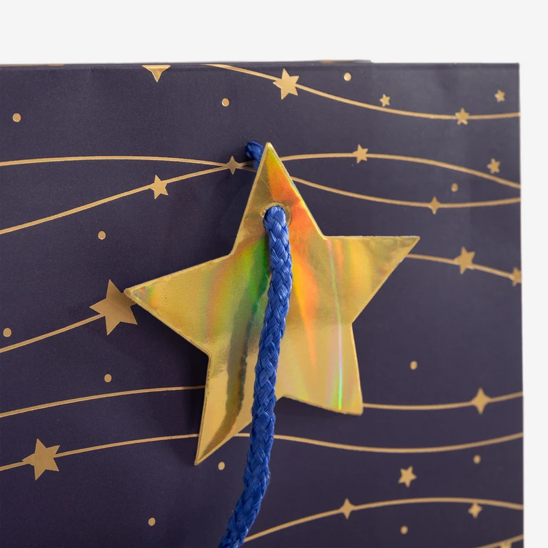 Dárková taška s hvězdičkami 32 cm MIX