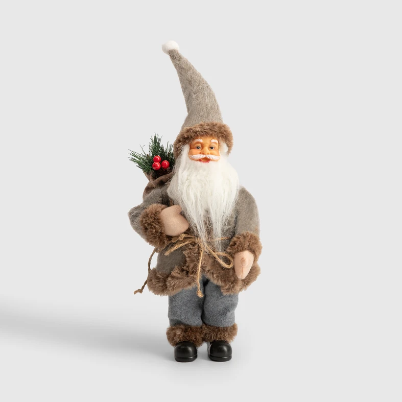 Vánoční figurka Mikuláš 40 cm šedohnědý