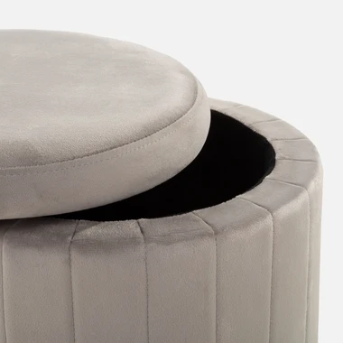 Šedý taburet s úložným prostorem LERRDIO