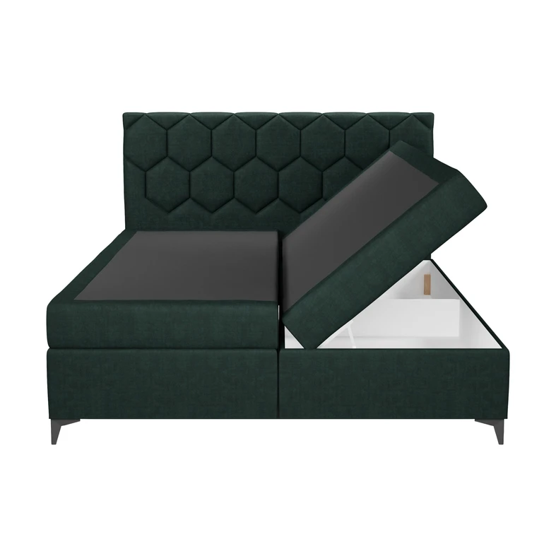 Postel boxspring s úložným prostorem zelená MEGAN PU 180x200 cm