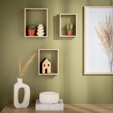 Sada 3 obdélníkových nástěnných polic