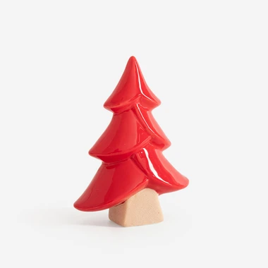 Dekorace červený stromeček 16,2 cm