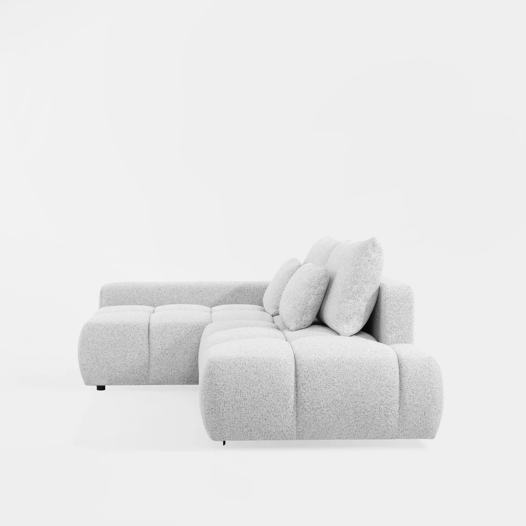 BIANCO O – narożnik z funkcją spania 200x135 cm, który łatwo przekształcisz w miejsce do odpoczynku.