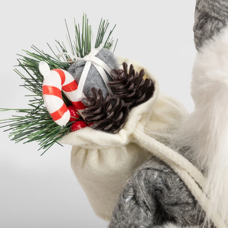 Figurka vánoční MIKULÁŠ šedá 40 cm