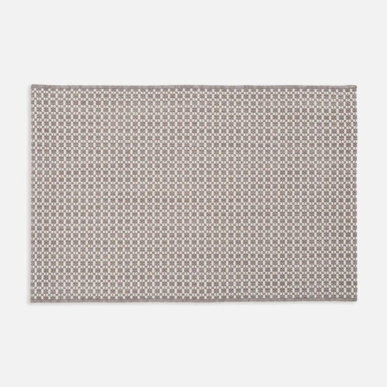 Kostkovaný koberec PIATTO, krémovo-šedý, 60x90 cm