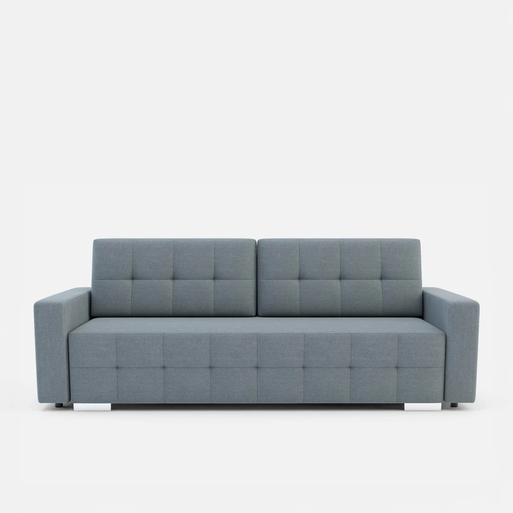 Sofa rozkładana z pikowaniem szara LILA