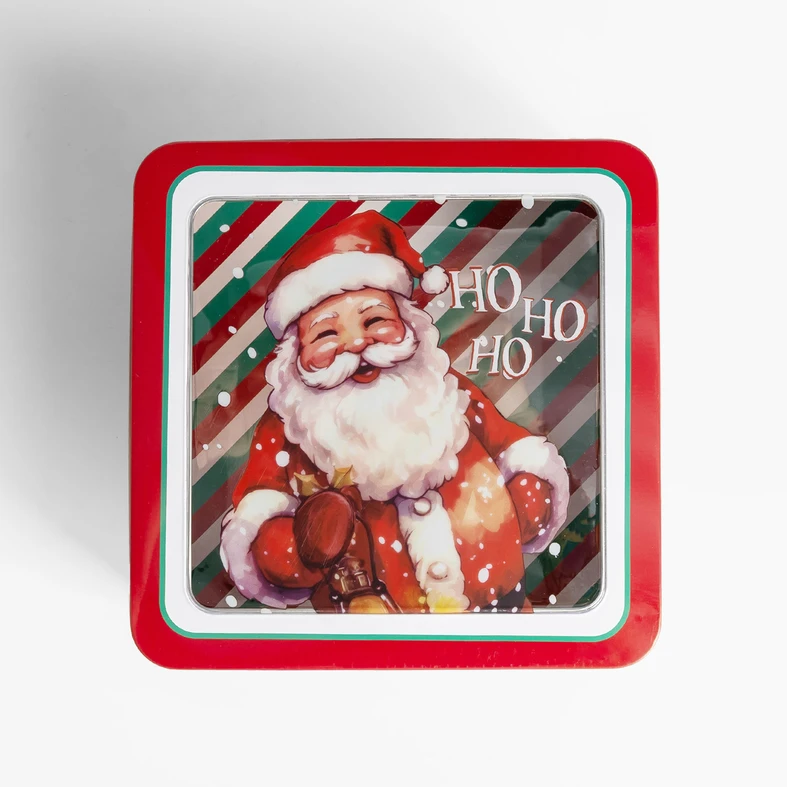 Plechová dóza čtvercová 19x19x8,5 cm MIX