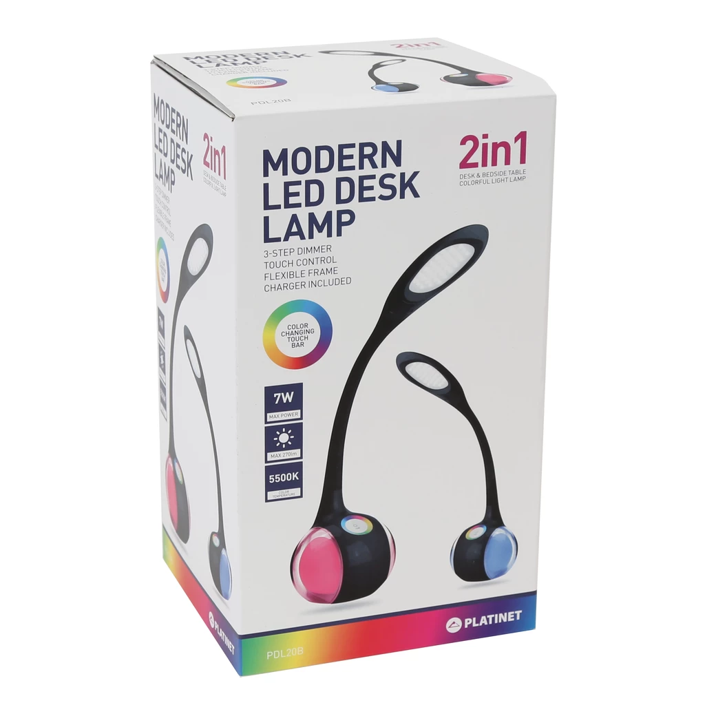 Černá stolní lampa LED PDL20B