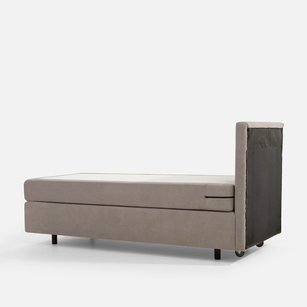 Šedá postel boxspring s matrací SILLA 90x200 cm