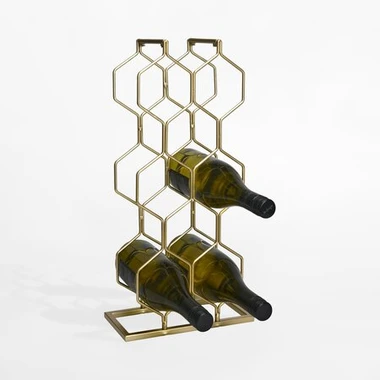 Zlatý kovový stojan na víno