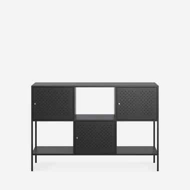 Černý matný kovový regál BOLDO