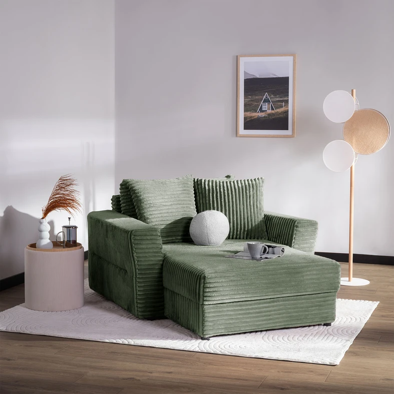 Křeslo loveseat zelené NOEMI