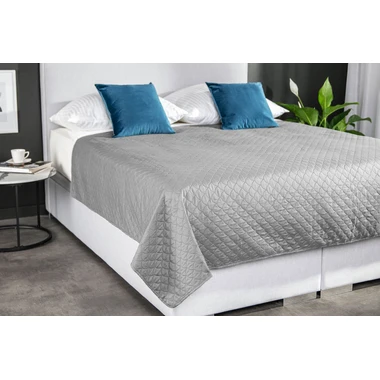 Přehoz na postel světle šedý NICEA 180x200 cm