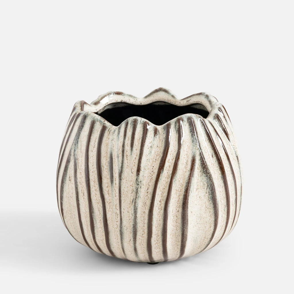 Bílý obal na květináč 17 cm