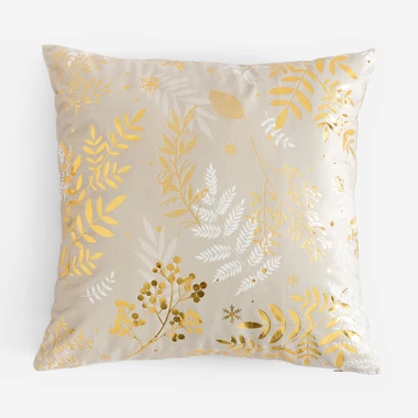 Dekorativní povlak na polštář béžovo-zlatý TEMMES 45x45 cm
