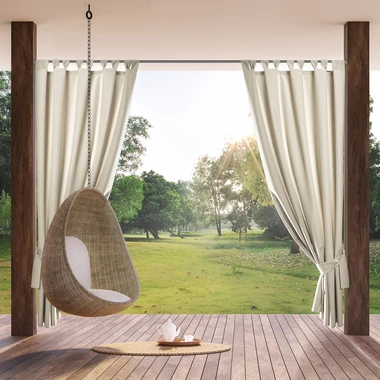 Závěs na terasu s pásky na suchý zip světle béžový GARDEN 155x220 cm