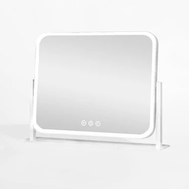 Obdélníkové bílé zrcadlo s LED rámem 44x7x36 cm