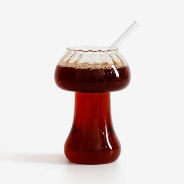 Sklenice ve tvaru houby s brčkem 360 ml
