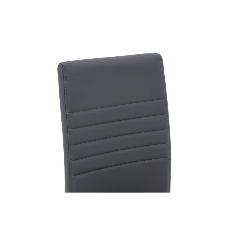 Šedá židle s ližinovou podnoži, eko kůže, AMI