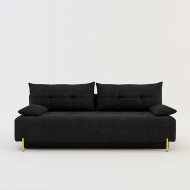 Černá třímístná rozkládací pohovka ALFA