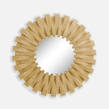 Kulaté zrcadlo 50x50 cm rám v barvě dřeva