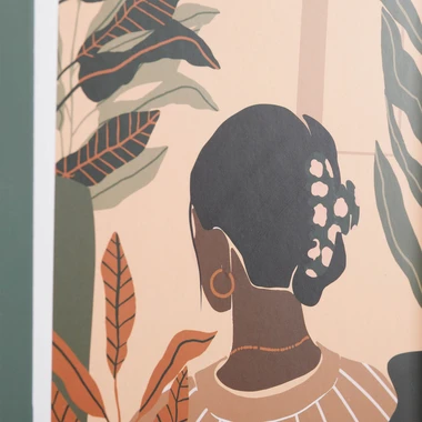 Obraz ŽENA II, zelený rám 20x20 cm