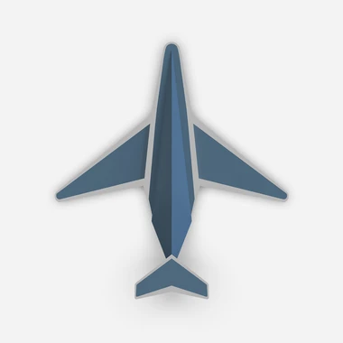 Modré nástěnné LED svítidlo letadlo SKY