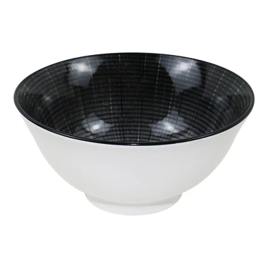 Bílo-černá porcelánová salátová miska OTTICO 280 ml