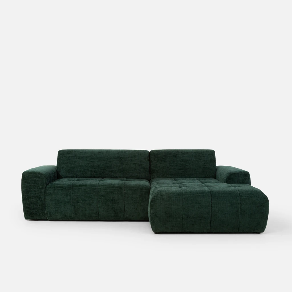 Rohová sedačka s elektrickým nastavením sedáku SAVINON S lahvově zelená lavá