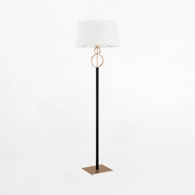 Černo-zlatá stojací lampa se stínidlem PERSEO