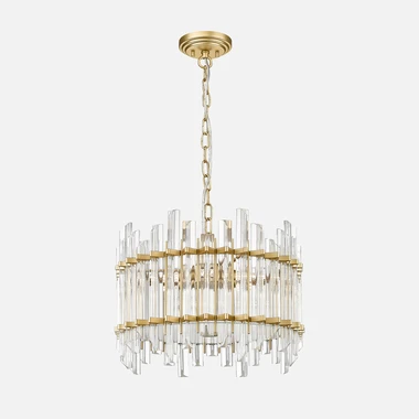 Křišťálový lustr na řetězu zlatý ALEXANDRIA